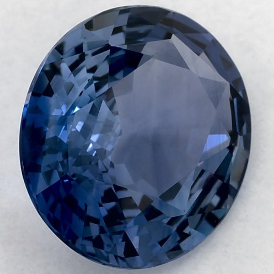 3.72 Karat Blauer Saphir Oval Loser Edelstein im Angebot 2