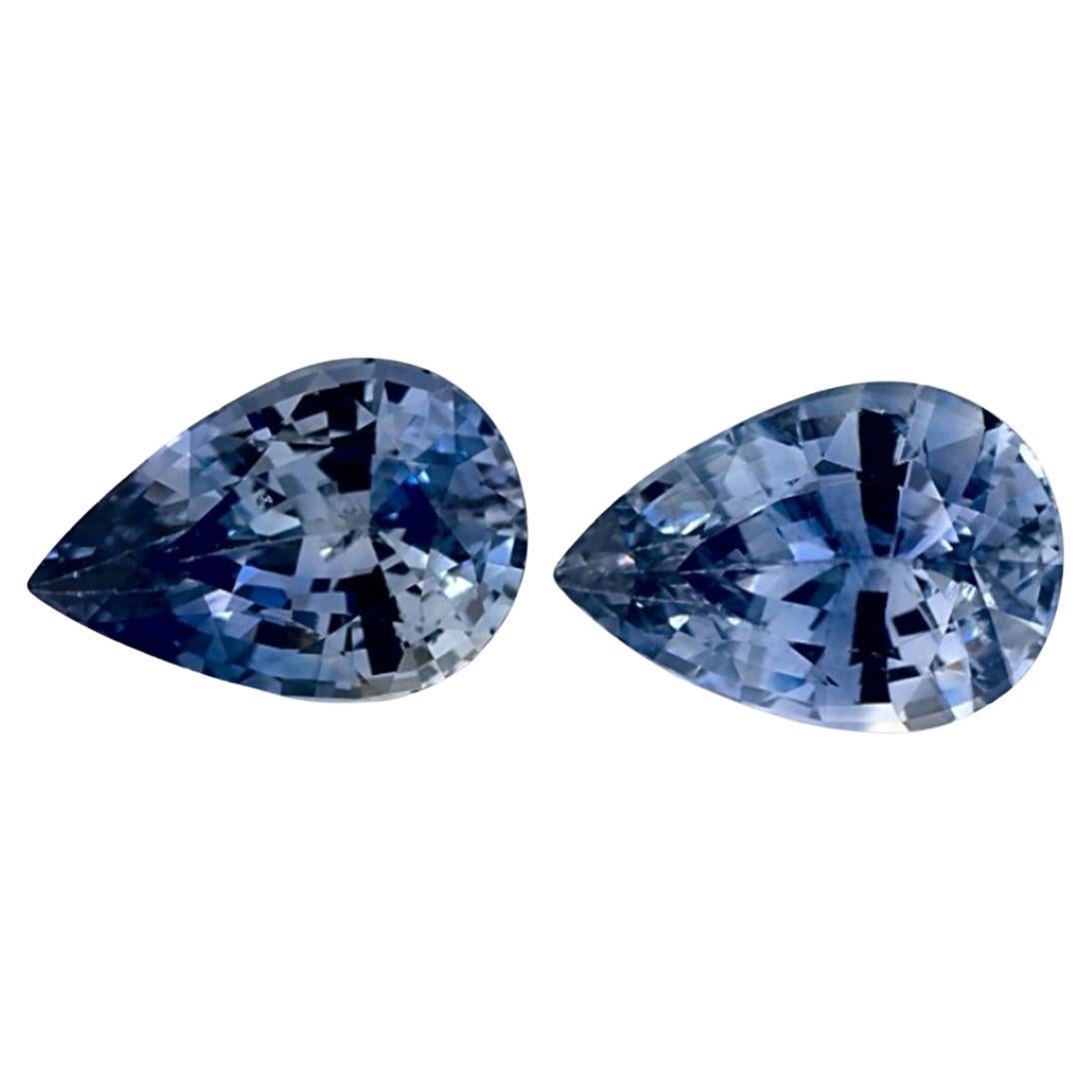 3.72 Ct Blue Sapphire Pear Loose Gemstone