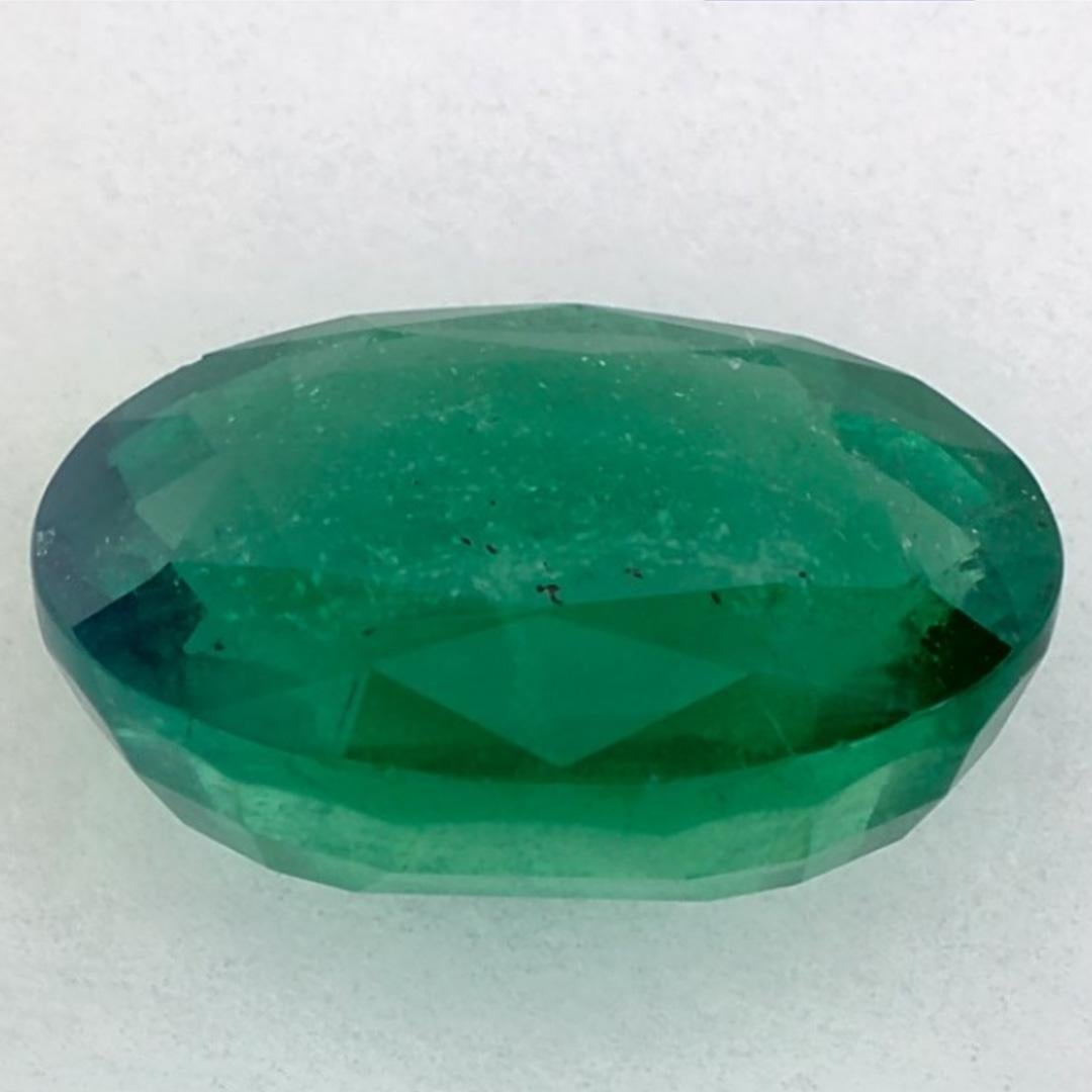 3.72 Ct Emerald Oval Loose Gemstone In New Condition For Sale In Fort Lee, NJ