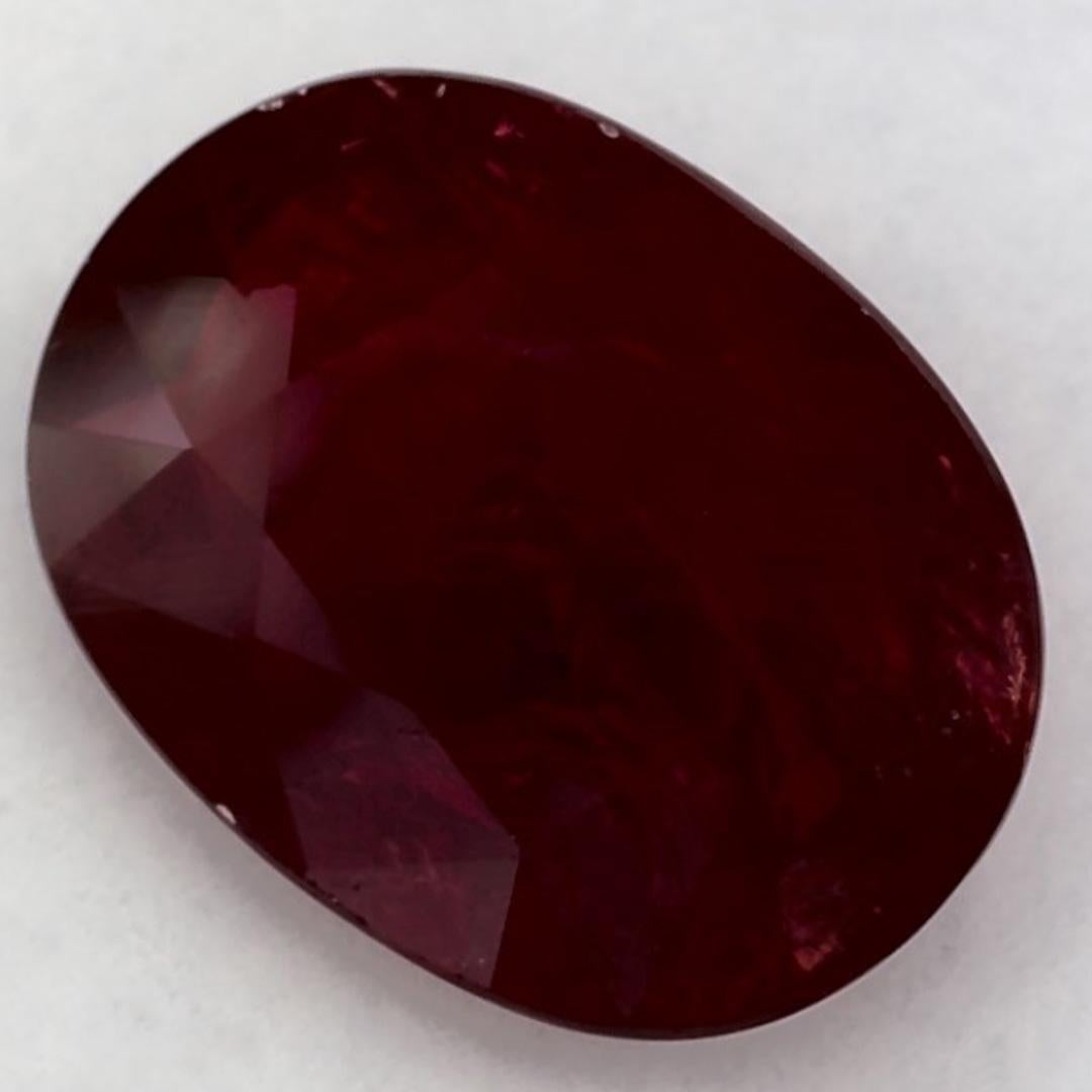 Oval Cut 3.72 Ct Ruby Oval Loose Gemstone For Sale