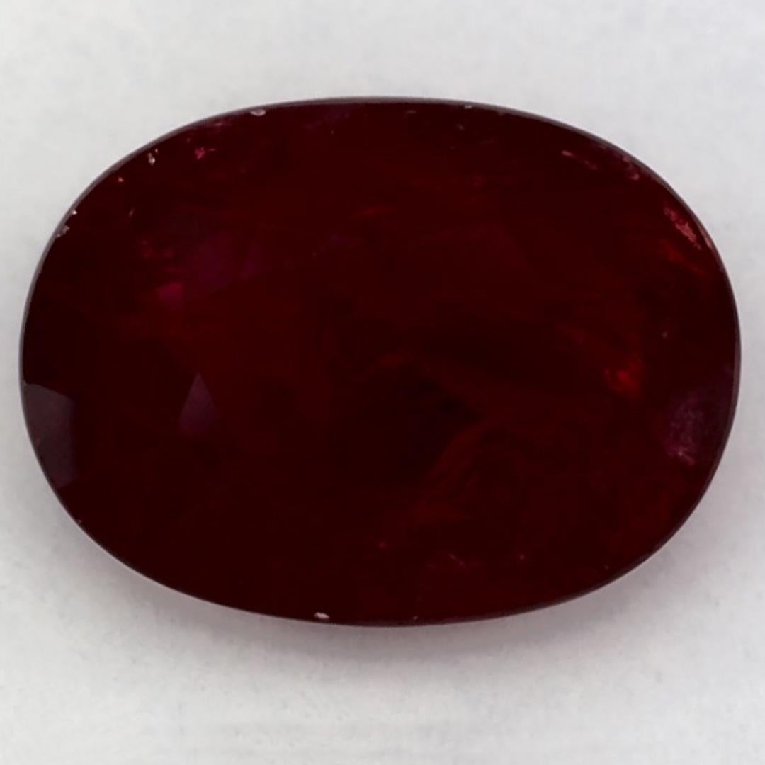 3.72 Ct Ruby Oval Loose Gemstone For Sale