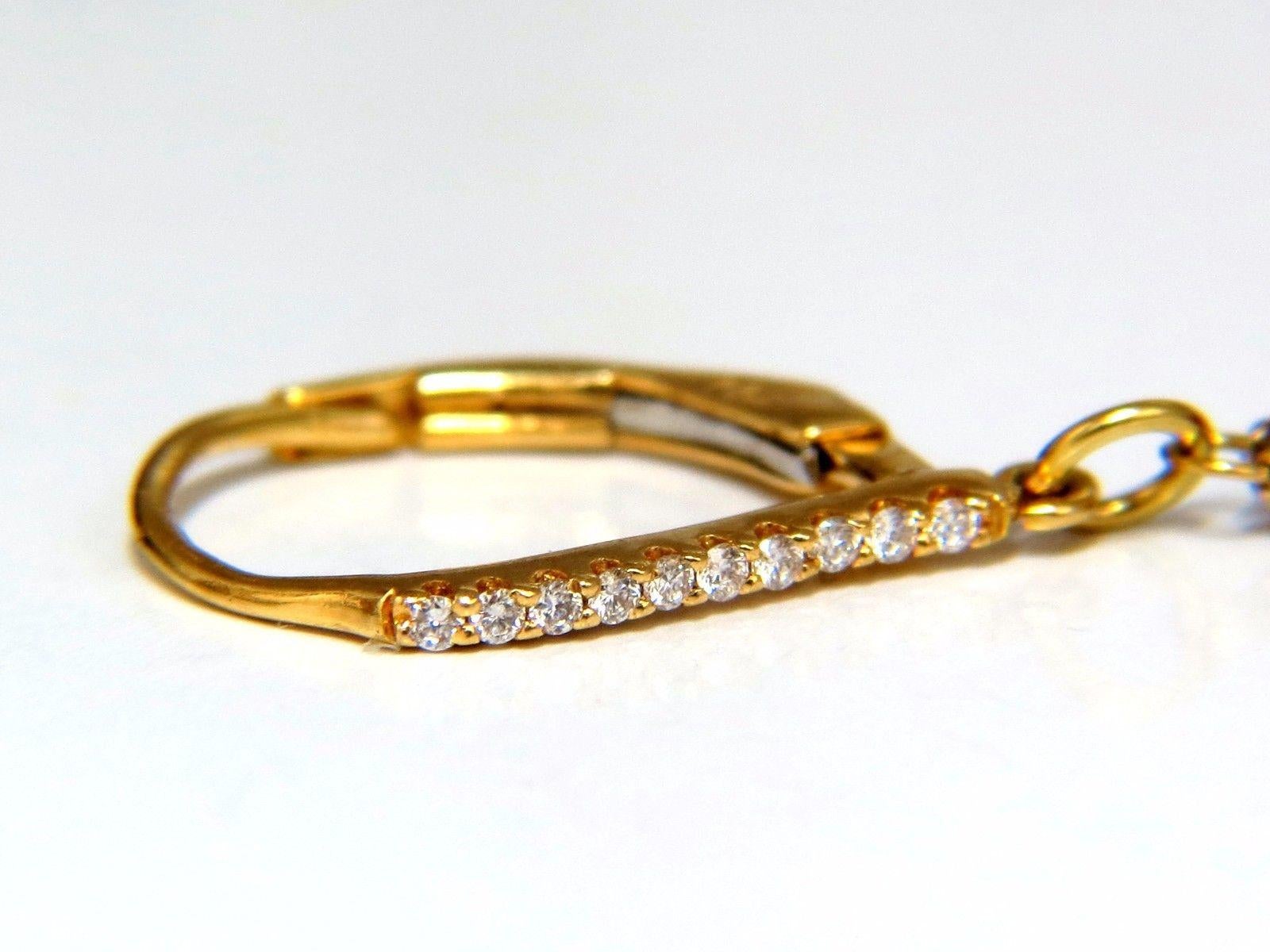Pendants d'oreilles en maille de rideau en or 18 carats avec diamants briolette de couleur naturelle de 37,20 carats Neuf - En vente à New York, NY