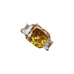 3.73 Carat Fancy Brown Yellow Diamond Ring