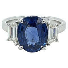 Elegant 11.73 Carat GIA Certified Sapphire Diamond Platinum Ring For ...