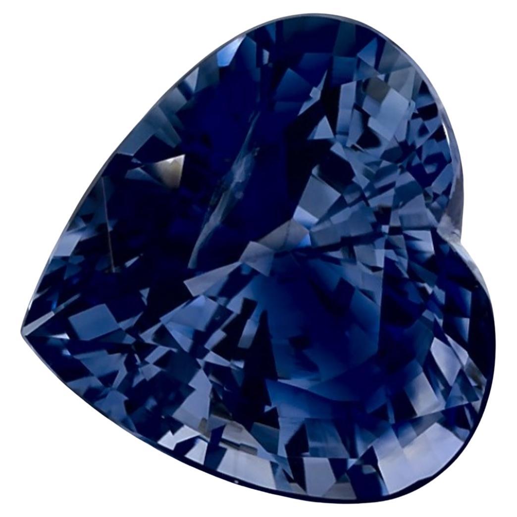 3.73 Ct Blue Sapphire Heart Loose Gemstone