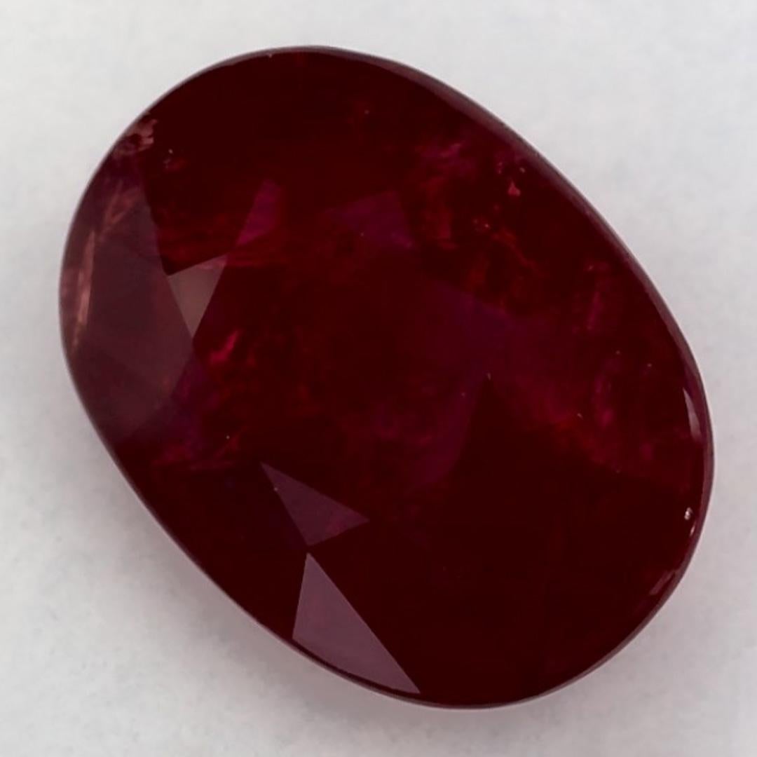 Oval Cut 3.73 Ct Ruby Oval Loose Gemstone For Sale