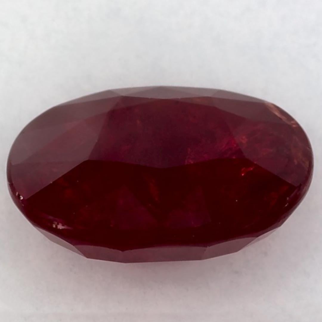 3.73 Ct Ruby Oval Loose Gemstone In New Condition For Sale In Fort Lee, NJ