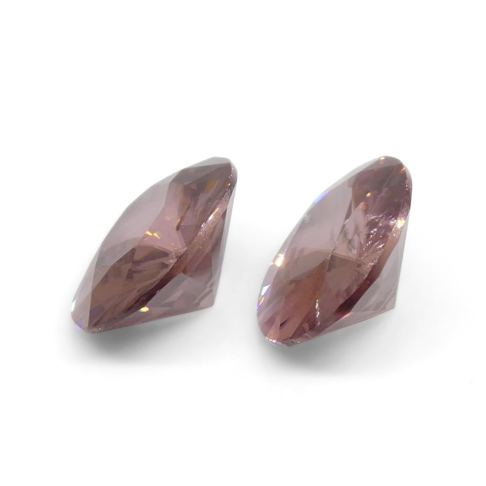 3.73ct Pair Oval Diamond Cut Pink Zircon from Sri Lanka For Sale 6