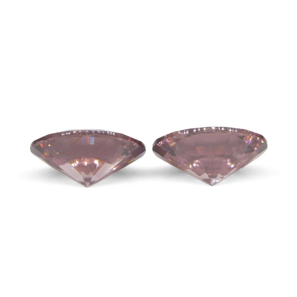 3.73ct Pair Oval Diamond Cut Pink Zircon from Sri Lanka For Sale 7