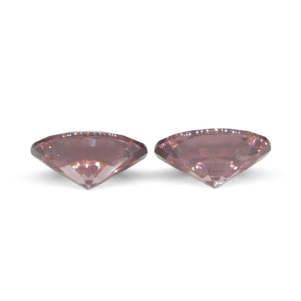 3.73ct Natural Earth Mined Pair Oval Master Brilliant Cut Pink Zircon from Sri L For Sale 8