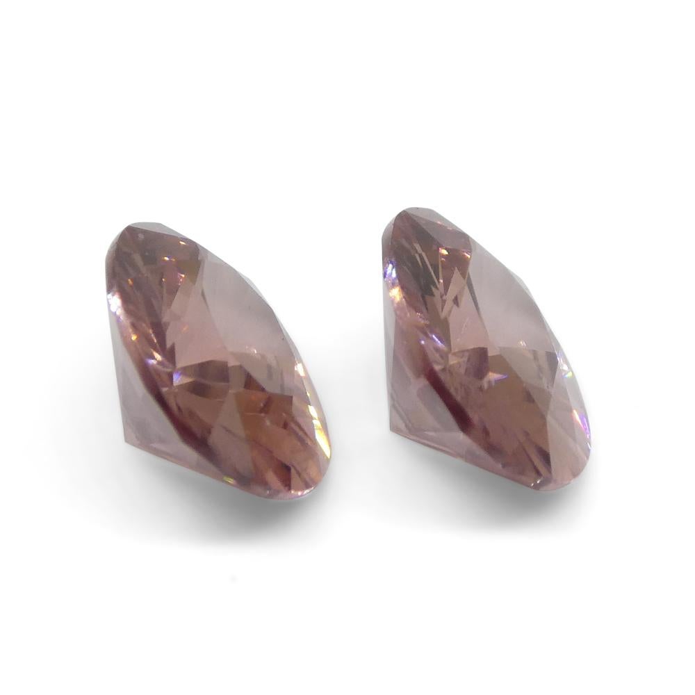 3.73ct Pair Oval Diamond Cut Pink Zircon from Sri Lanka For Sale 8