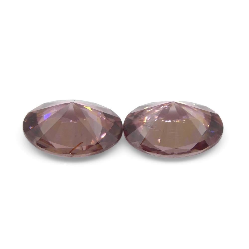 3.73ct Pair Oval Diamond Cut Pink Zircon from Sri Lanka For Sale 1