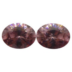 3.73ct Natural Earth Mined Pair Oval Master Brilliant Cut Pink Zircon from Sri L
