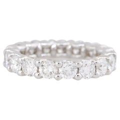 3.74 Carat Round Brilliant Cut Diamond Eternity Ring 18 Karat In Stock 