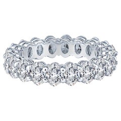 3,74 Karat Gesamtgewicht Oval Diamant Platin Ehering