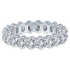 3.74 Carat Total Weight Oval Diamond Platinum Wedding Band