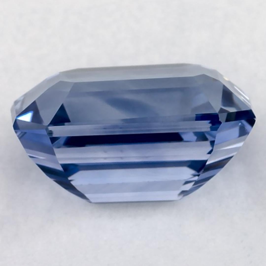 Women's or Men's 3.74 Ct Blue Sapphire Octagon Cut Loose Gemstone For Sale