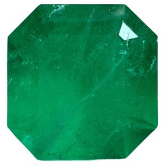 3.74ct Forest Green Colombian Emerald 9.6x9.2mm Asscher Cut Genuine May
