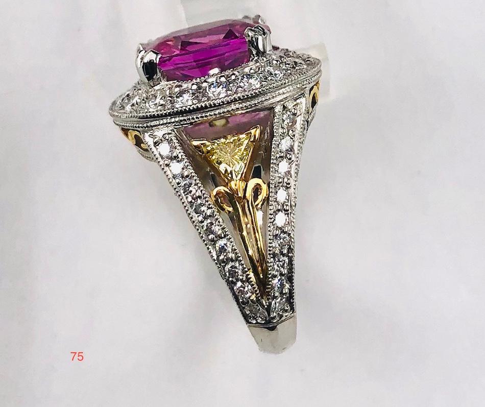thumbnail image 2 of 11 Ct Natural Pink Sapphire – Cushion Cut, Unheated, Eye Clean, Certified Loose Gemstone From Sri Lanka 2 of 6