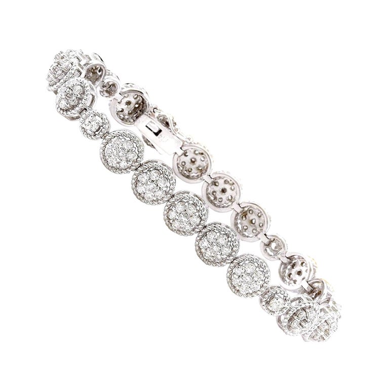 3 75 Carat Diamond 18 Karat Solid White Gold Bracelet 3 75 Carat Diamond 18 Karat Solid White Gold Bracelet