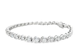 3.75 Carat Natural Diamond Tennis Bracelet in 14K White Gold 7-Inch Length