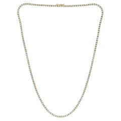 3.75 Carat Diamond Tennis Necklace in 14K Yellow Gold