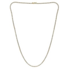 Collier tennis en or jaune 14 carats avec diamants de 3,75 carats