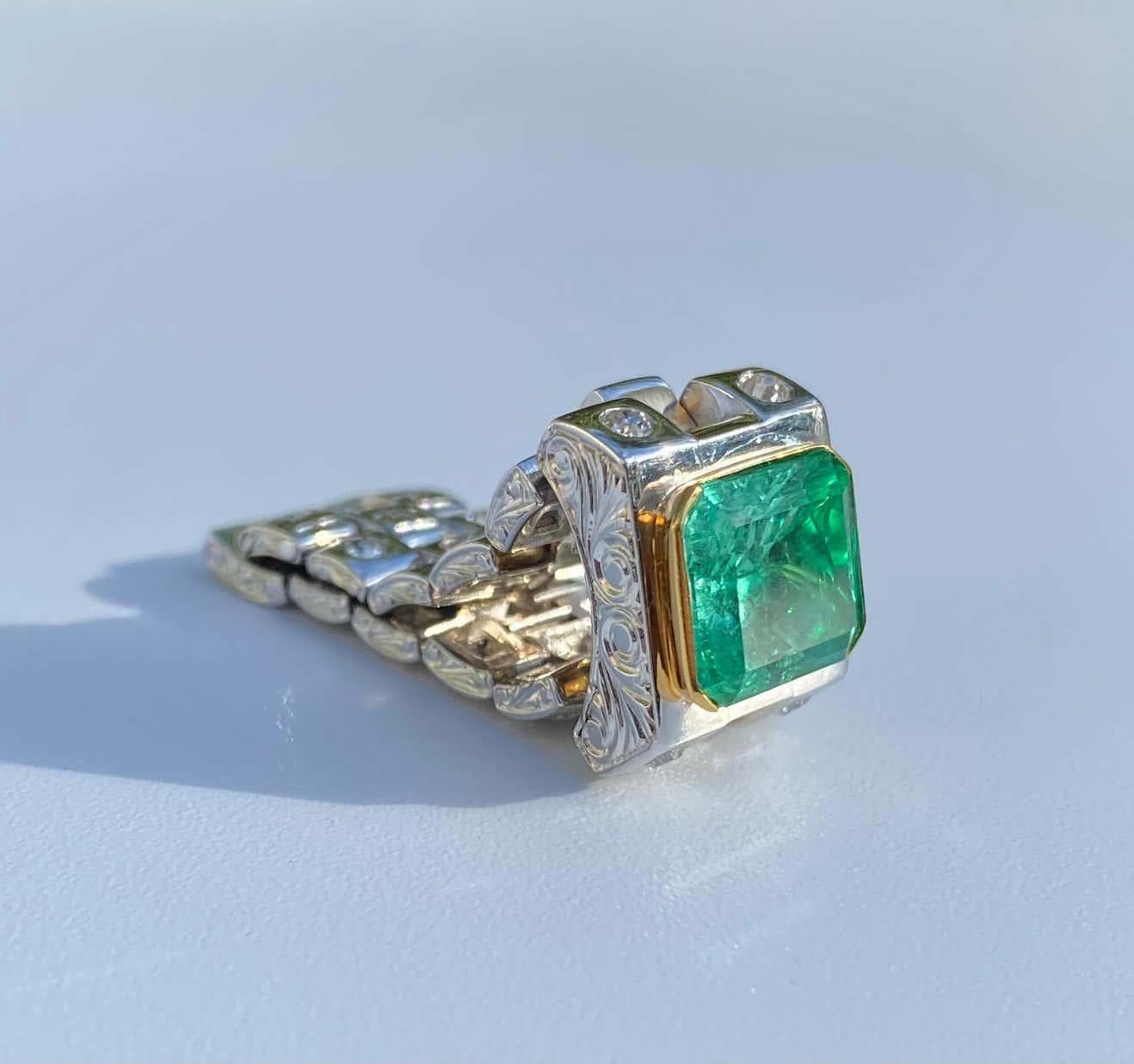 mens colombian emerald rings