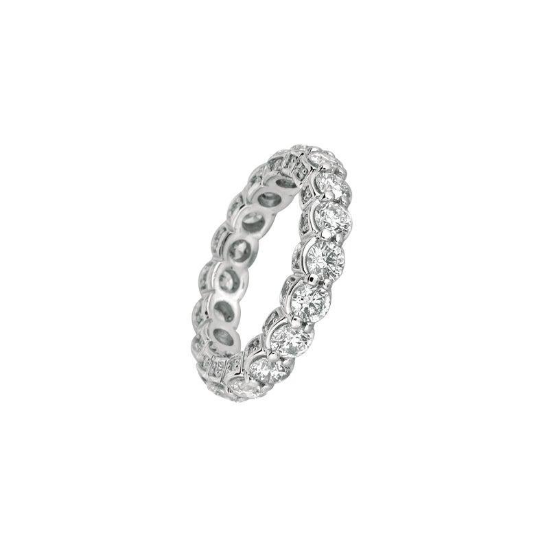 For Sale:  3.75 Carat Natural Diamond Eternity Ring Band G SI 18 Karat White Gold 2