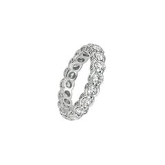 Anillo Eternidad Diamante Natural 3,75 Quilates Banda G SI Oro Blanco 18 Kilates