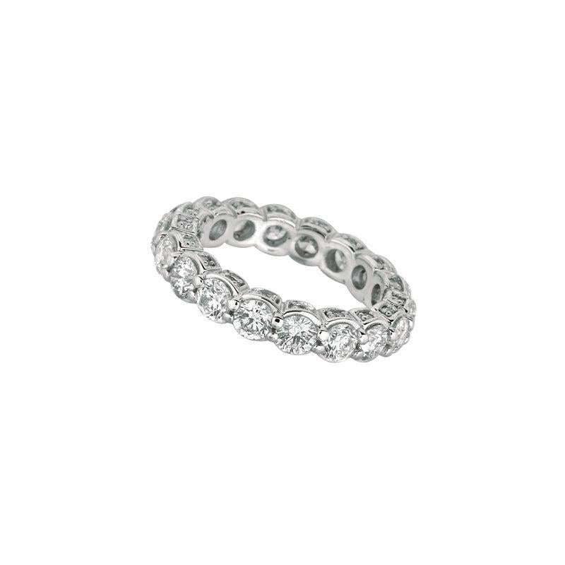 For Sale:  3.75 Carat Natural Diamond Eternity Ring Band G SI 18 Karat White Gold 3