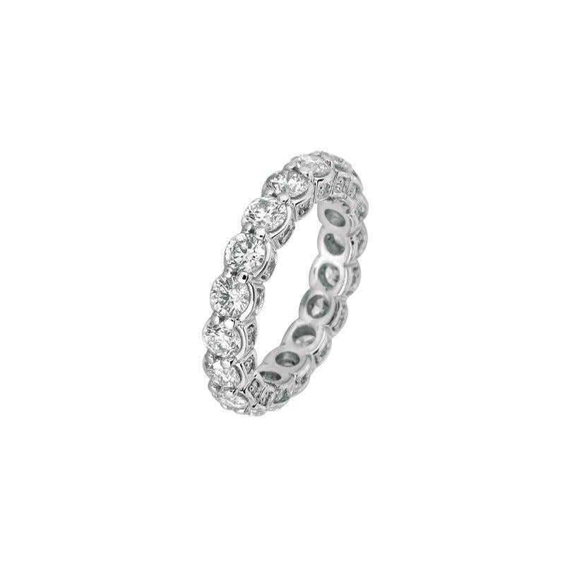 For Sale:  3.75 Carat Natural Diamond Eternity Ring Band G SI 18 Karat White Gold 4