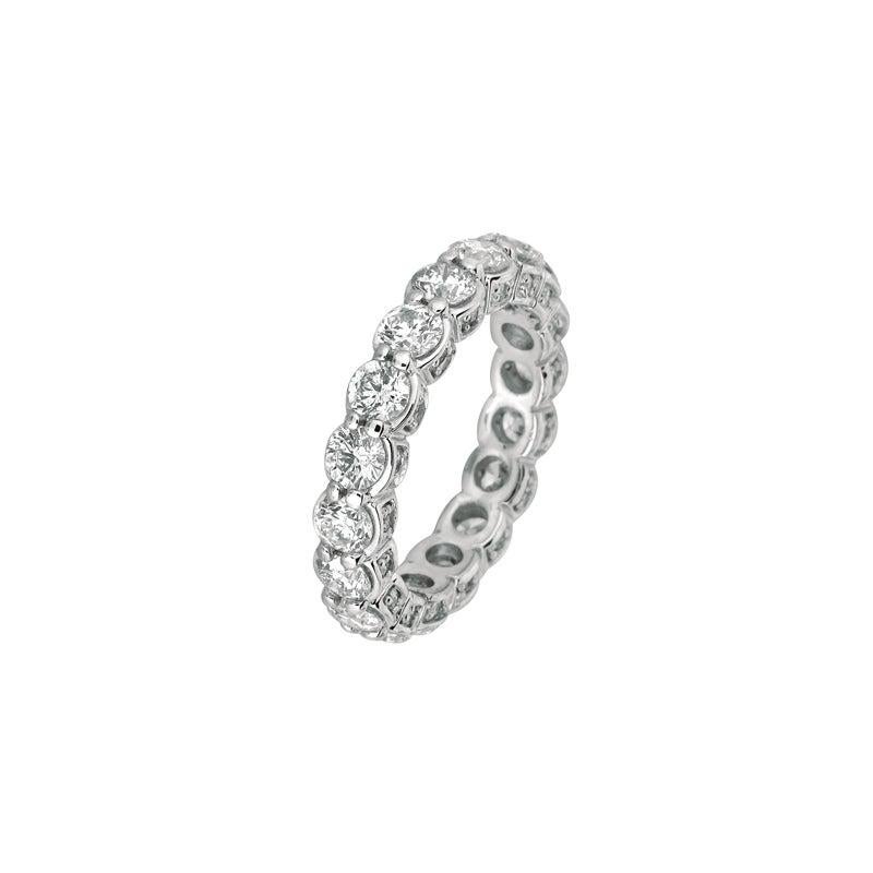 En venta: Anillo Eternidad Diamante Natural 3,75 Quilates Banda G SI Oro Blanco 18 Kilates  4