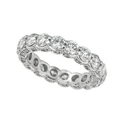 Anillo Eternidad Diamante Natural 3,75 Quilates Banda G SI Oro Blanco 18 Kilates