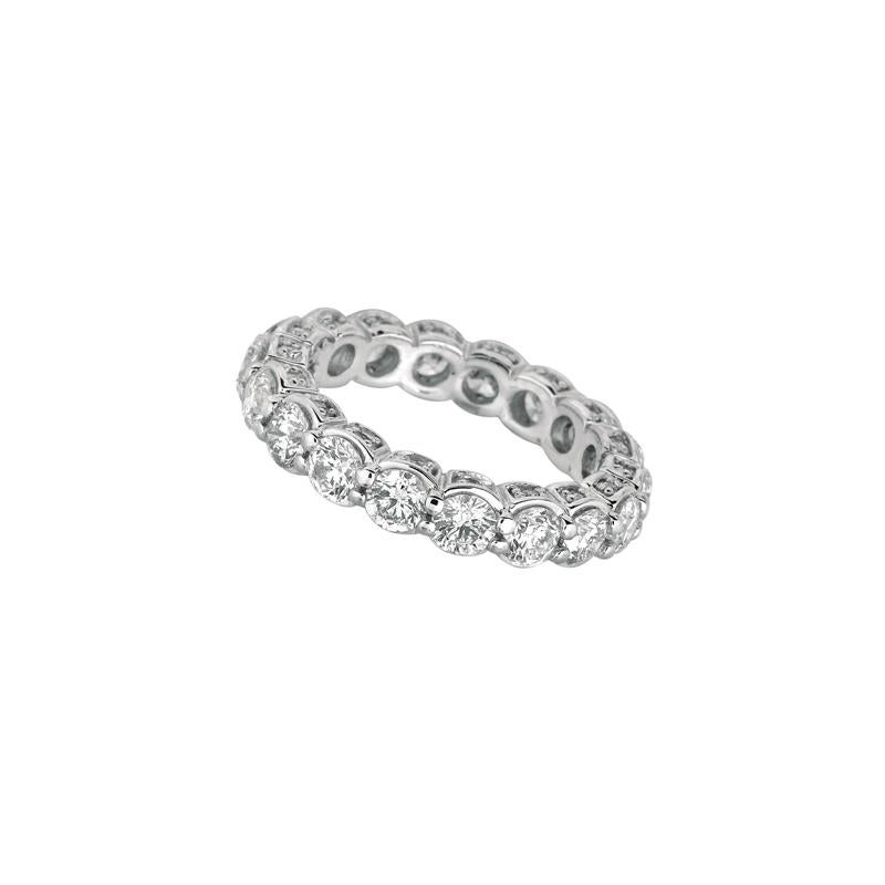 Anillo Eternidad Diamante Natural 3,75 Quilates Banda G SI Oro Blanco 18 Kilates Contemporáneo en venta