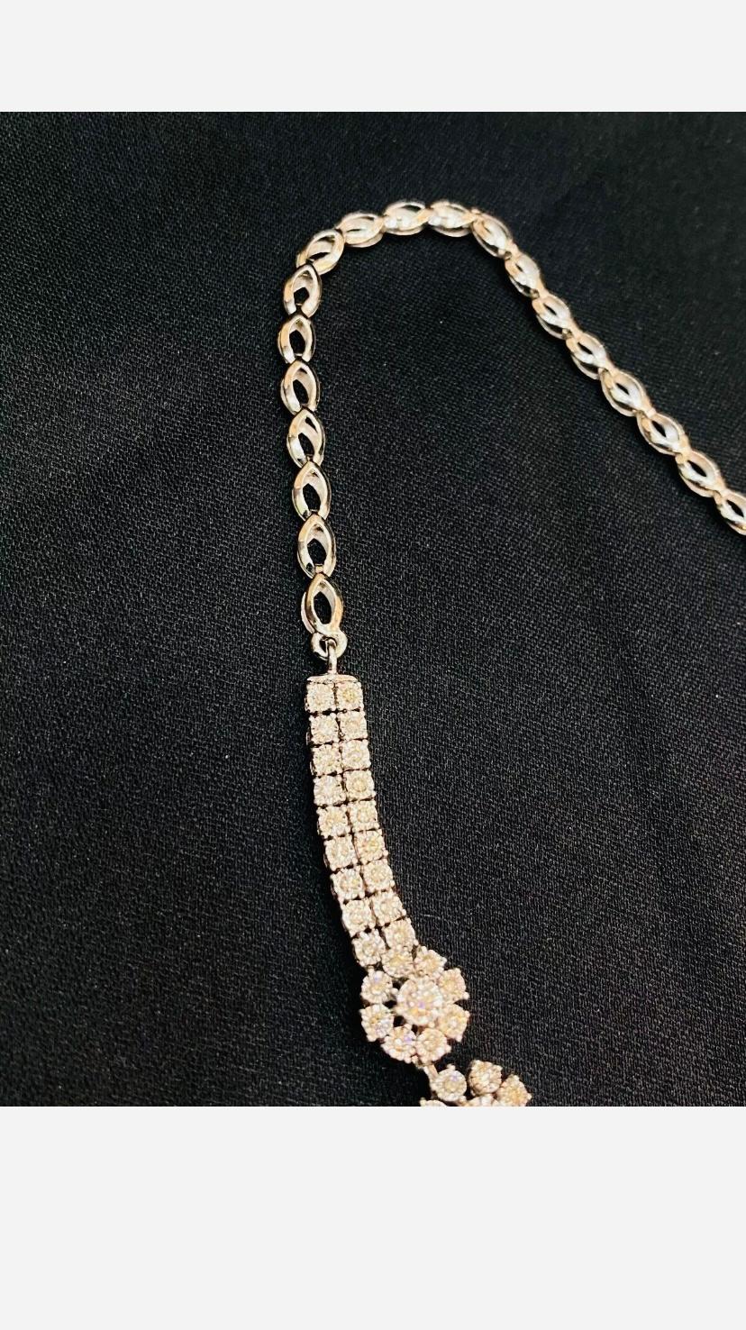 Collier en or rose/blanc avec diamants naturels de 3,75 carats en vente 5