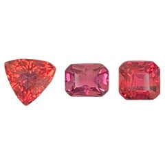 3.75 Carat Natural Loose 3 Piece Garnet Stones Mix Cut African Gemstones