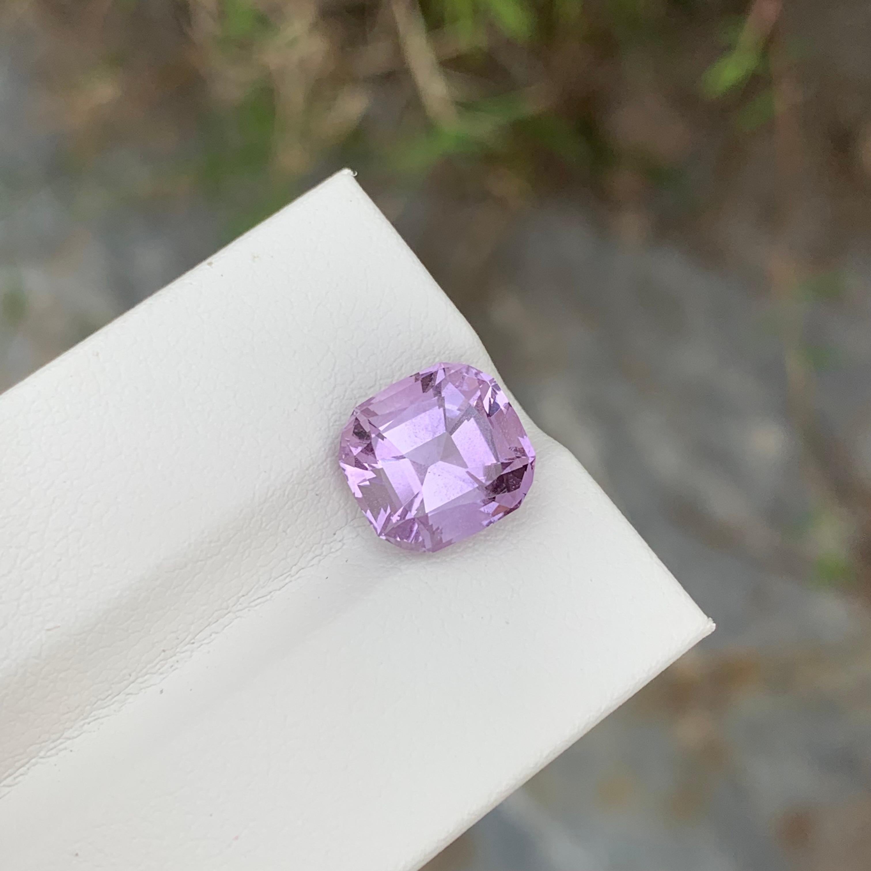 Arts and Crafts 3.75 Carat Natural Loose Amethyst Cushion Shape Gem For Ring Jewellery For Sale