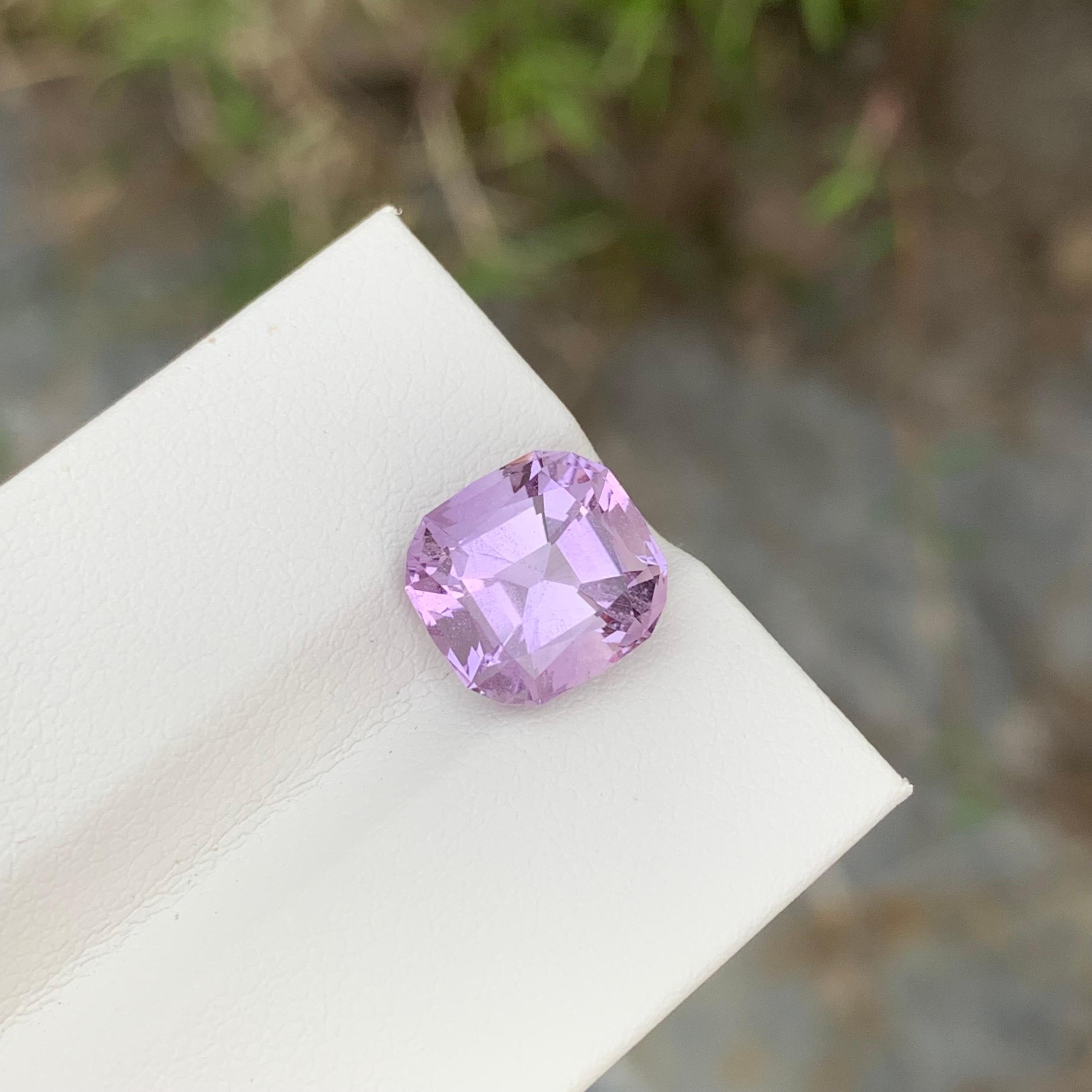 Women's or Men's 3.75 Carat Natural Loose Amethyst Cushion Shape Gem For Ring Jewellery For Sale