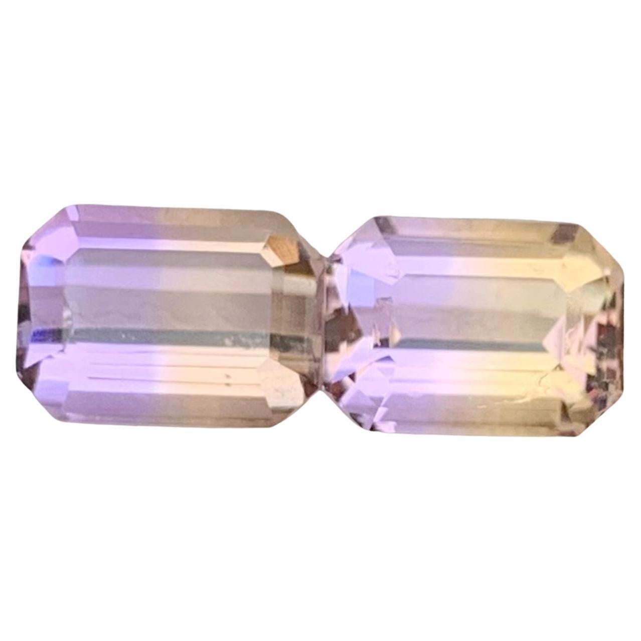 3.75 Carat Natural Loose Ametrine Pieces Cushion Shape Gem For Earrings