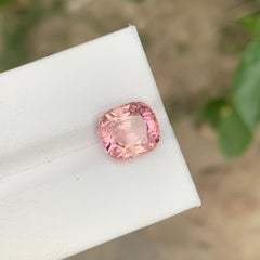 3.75 Carat Natural Loose Baby Pink Tourmaline Cushion Cut Gemstone