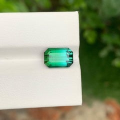 3.75 Carat Natural Loose Bi Colour Tourmaline Emerald Shape Gem For Ring