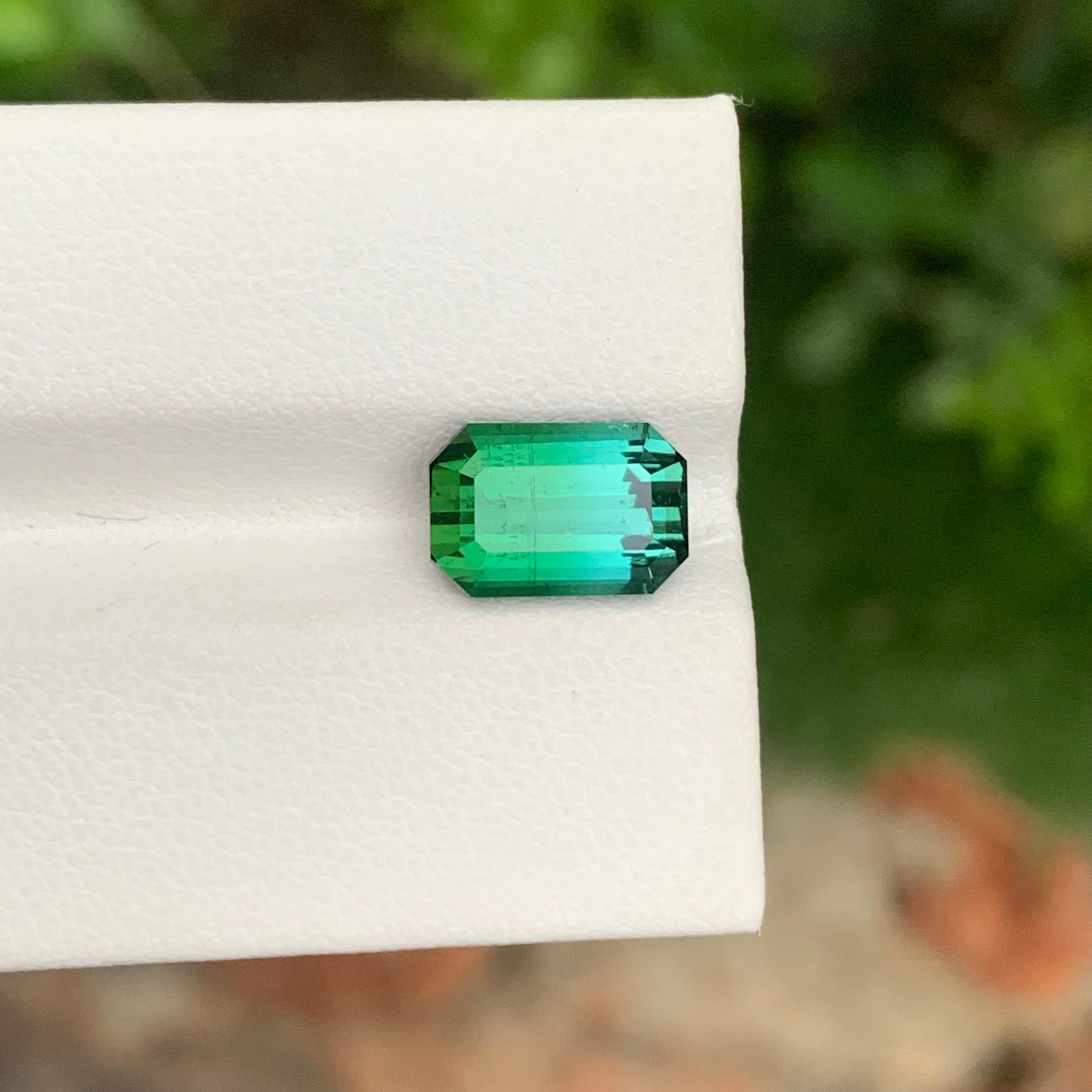 3.75 Quilates Turmalina Natural Suelta Bicolor Forma Esmeralda Gema Para Anillo Corte esmeralda en venta