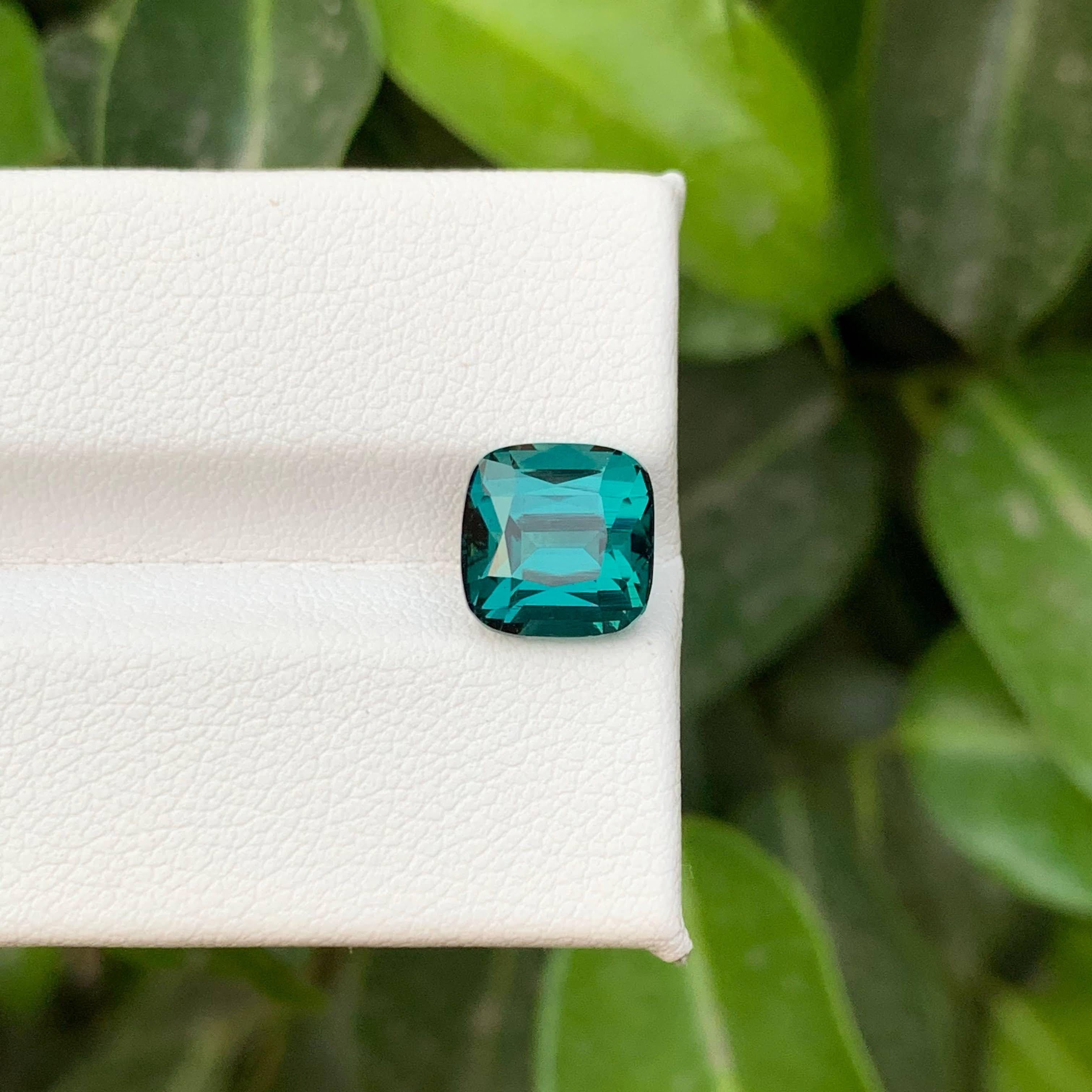 3.75 Carat Natural Loose Lagoon Blue Tourmaline Cushion Cut Afghan Gemstone (pierre précieuse afghane) en vente 4