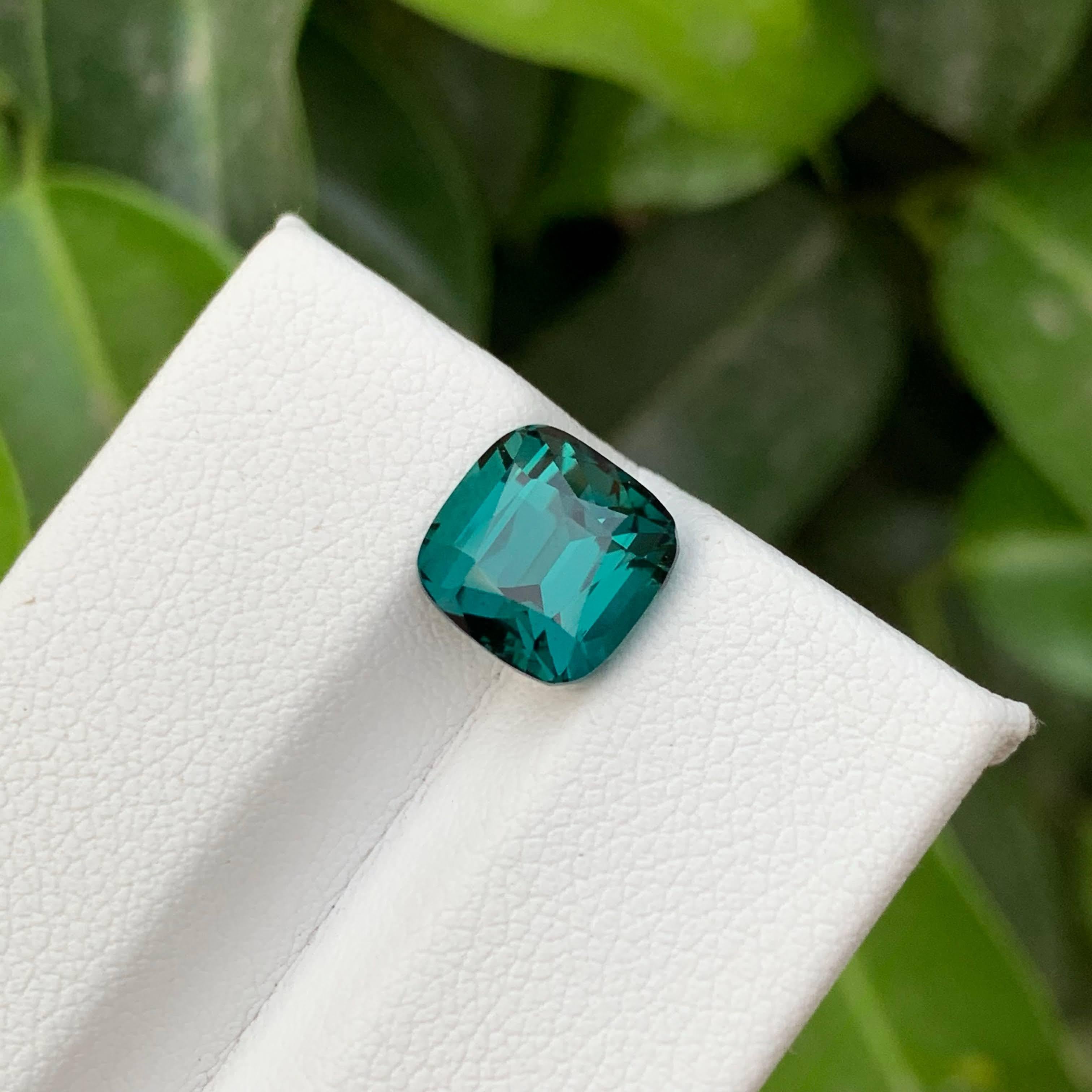 3.75 Carat Natural Loose Lagoon Blue Tourmaline Cushion Cut Afghan Gemstone (pierre précieuse afghane) en vente 5
