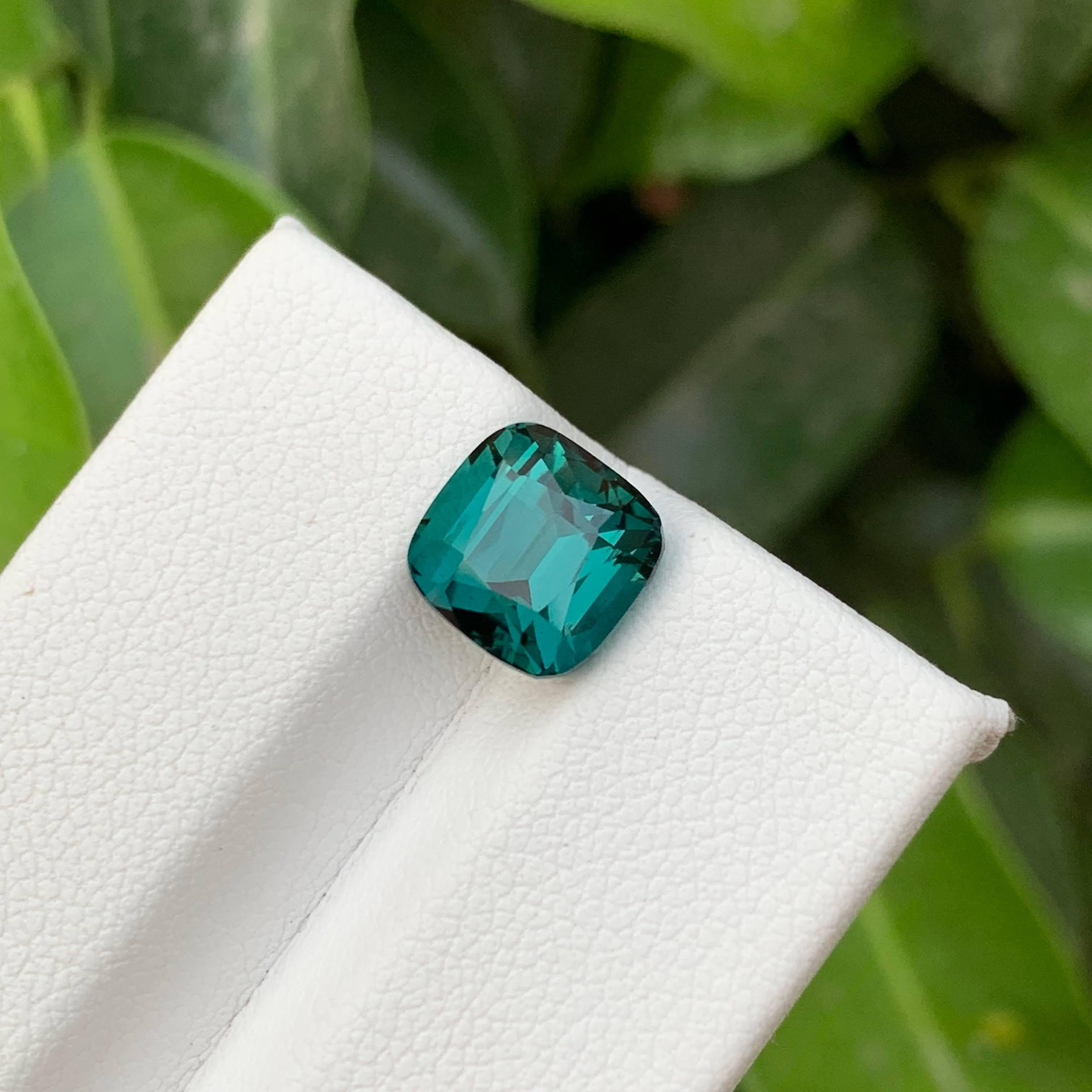 3.75 Carat Natural Loose Lagoon Blue Tourmaline Cushion Cut Afghan Gemstone (pierre précieuse afghane) en vente 1