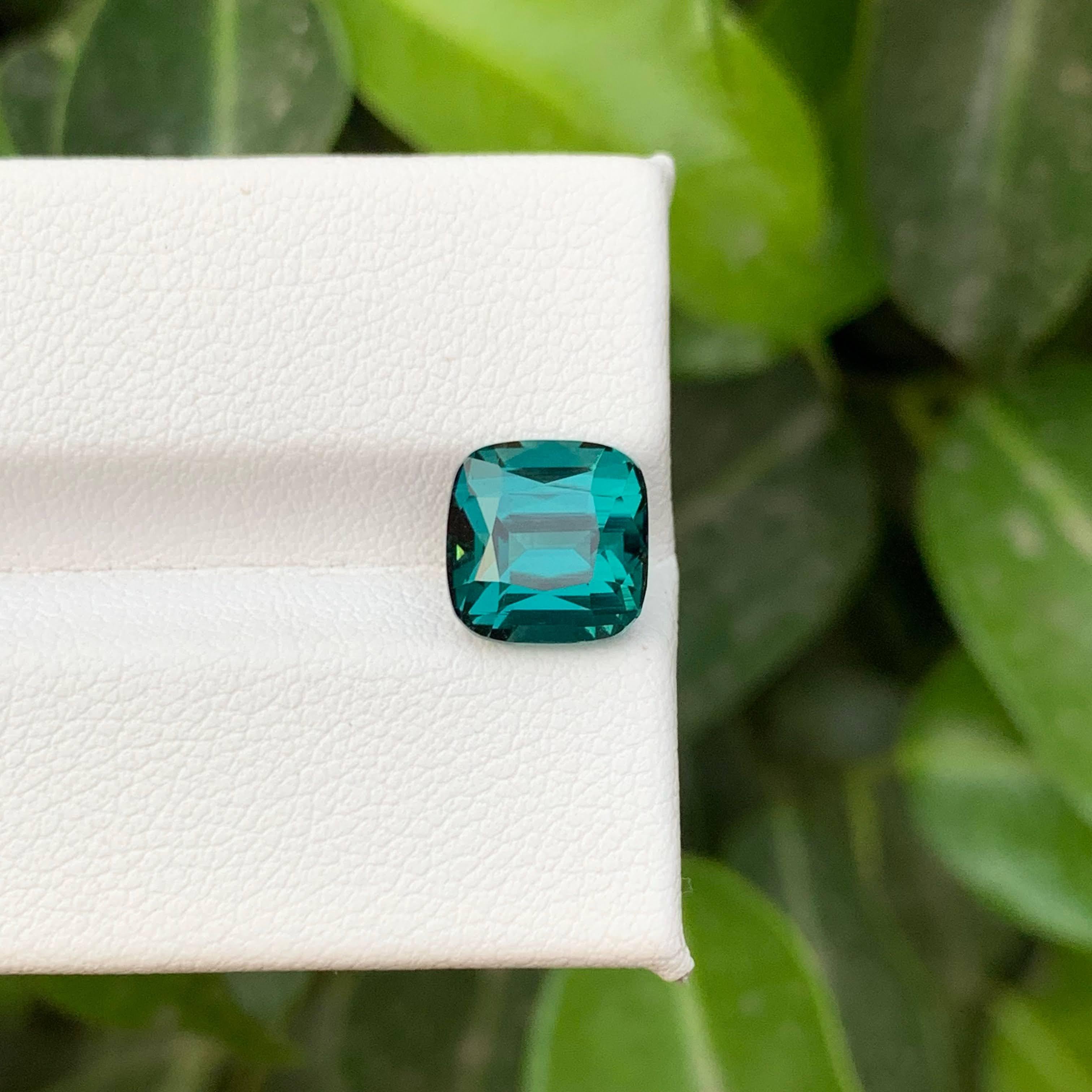 3.75 Carat Natural Loose Lagoon Blue Tourmaline Cushion Cut Afghan Gemstone (pierre précieuse afghane) en vente 2