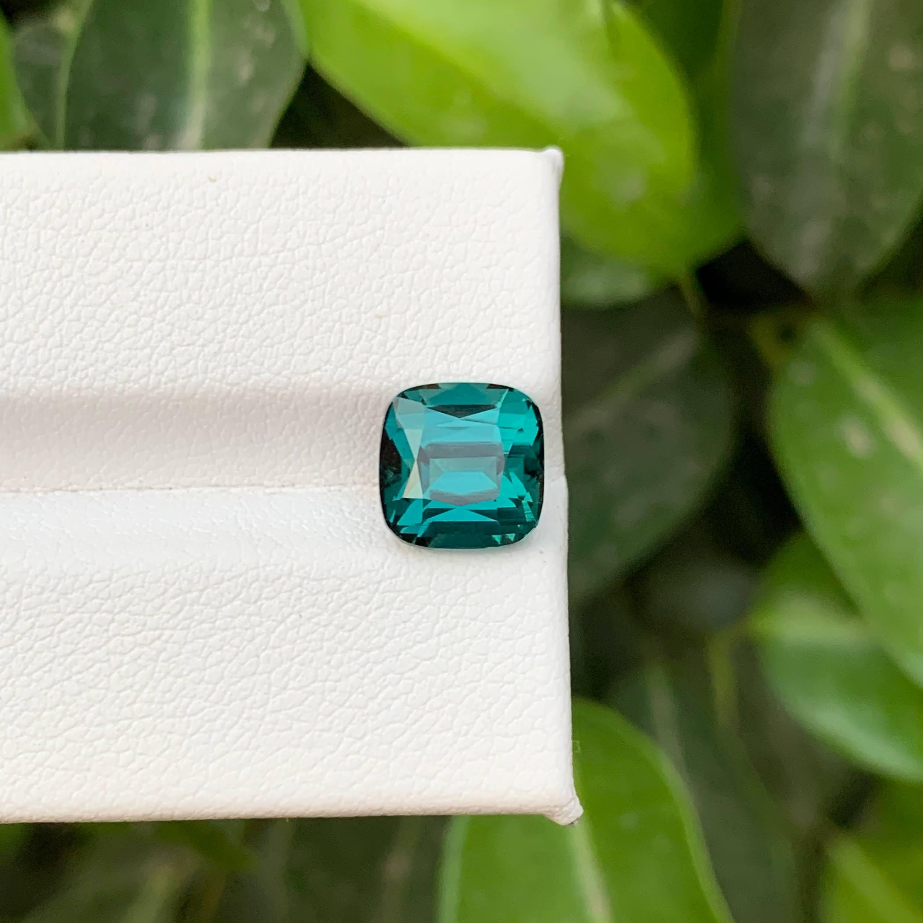 3.75 Carat Natural Loose Lagoon Blue Tourmaline Cushion Cut Afghan Gemstone (pierre précieuse afghane) en vente 3