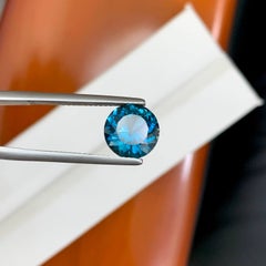 3.75 Carat Natural Loose London Blue Topaz Stone Round Shape African Gemstone