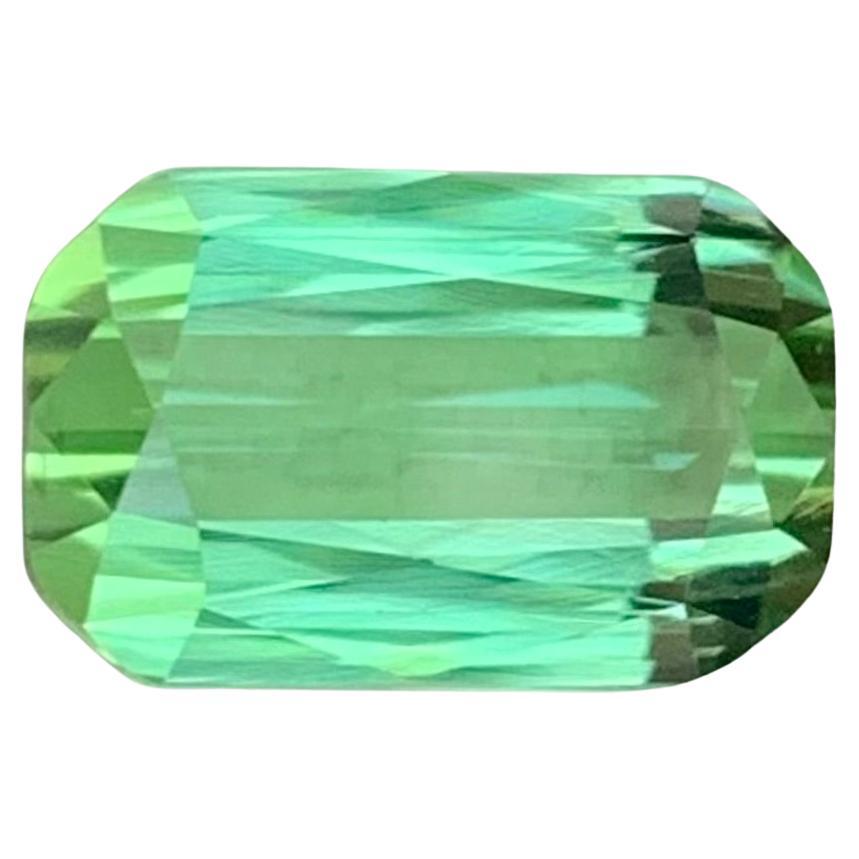 3.75 Carat Natural Loose Mint Green Tourmaline Cushion Shape Gemstone For Sale